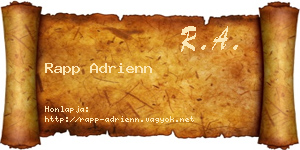Rapp Adrienn névjegykártya